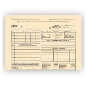 Body Shop Repair Order Jacket,  BUFF - Pack of 100