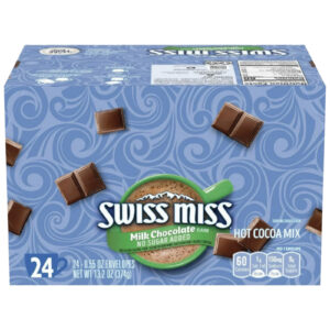 Hot Chocolate - 24 Individual Pouches - Swiss Miss Cocoa No Sugar