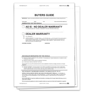 Multi-Part Interior Buyer's Guides - 2 Part - As Is - English - No Lines - Paper & Label