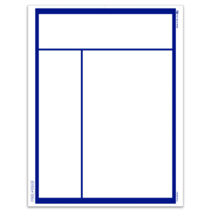 Blank Interior Laser Window Stickers - 8-1/2" x 11" - Blue Frame