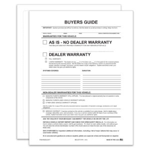 One-Part Exterior Buyer's Guide - As Is - English - Lines