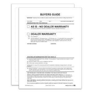 One-Part Exterior Buyer's Guide - As Is - English - No Lines