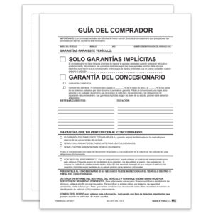 One-Part Exterior Buyer's Guide - Implied Warranty - Spanish - Lines